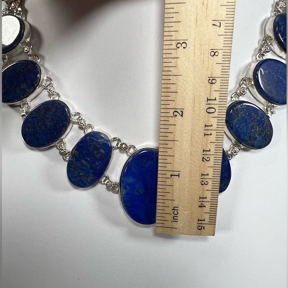 Lapis Lazuli 925 Large Gemstone Necklace - Picture 4 of 6